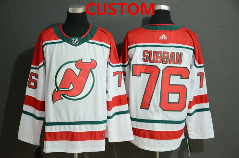 Custom New Jersey Devils Jersey Name And Number White