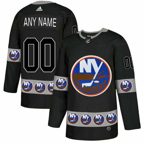 Custom New York Islanders Jersey Name And Number Black Team Logos Fashion