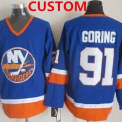 Custom New York Islanders Jersey Name And Number Light Blue Throwback CCM