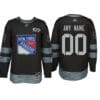 Custom New York Rangers Jersey Name And Number 1917-2017 Black 100th Anniversary NHL