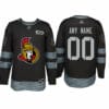 Custom Ottawa Senators Jersey Name And Number 1917-2017 Black 100th Anniversary NHL