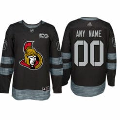 Custom Ottawa Senators Jersey Name And Number 1917-2017 Black 100th Anniversary NHL