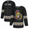 Custom Ottawa Senators Jersey Name And Number Black Team Logos Fashion