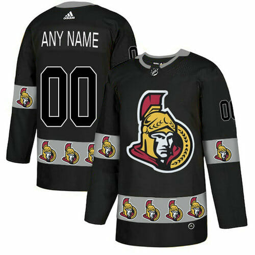 Custom Ottawa Senators Jersey Name And Number Black Team Logos Fashion
