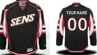 Custom Ottawa Senators Jersey Name And Number Black Third