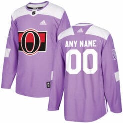 Custom Ottawa Senators Jersey Name And Number Purple Pink Hockey Fights Cancer Practice