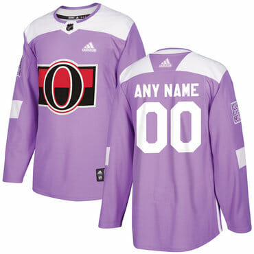 Custom Ottawa Senators Jersey Name And Number Purple Pink Hockey Fights Cancer Practice