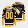 Custom Pittsburgh Penguins Jersey Name And Number 2022 Black Reverse Retro