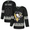 Custom Pittsburgh Penguins Jersey Name And Number Black Team Logos Fashion