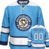 Custom Pittsburgh Penguins Jersey Name And Number Light Blue