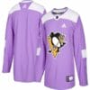 Custom Pittsburgh Penguins Jersey Name And Number Purple Pink Hockey Fights Cancer Practice