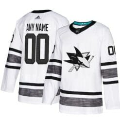 Custom San Jose Sharks Jersey Name And Number 2019 White NHL All-Star Game Parley