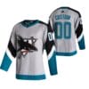 Custom San Jose Sharks Jersey Name And Number 2020-21 Grey Reverse Retro Alternate NHL