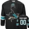 Custom San Jose Sharks Jersey Name And Number Black Third