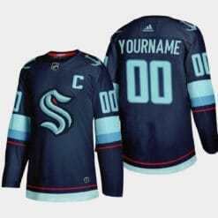 Custom Seattle Kraken Jersey Name And Number 2021-22 Navy Home NHL