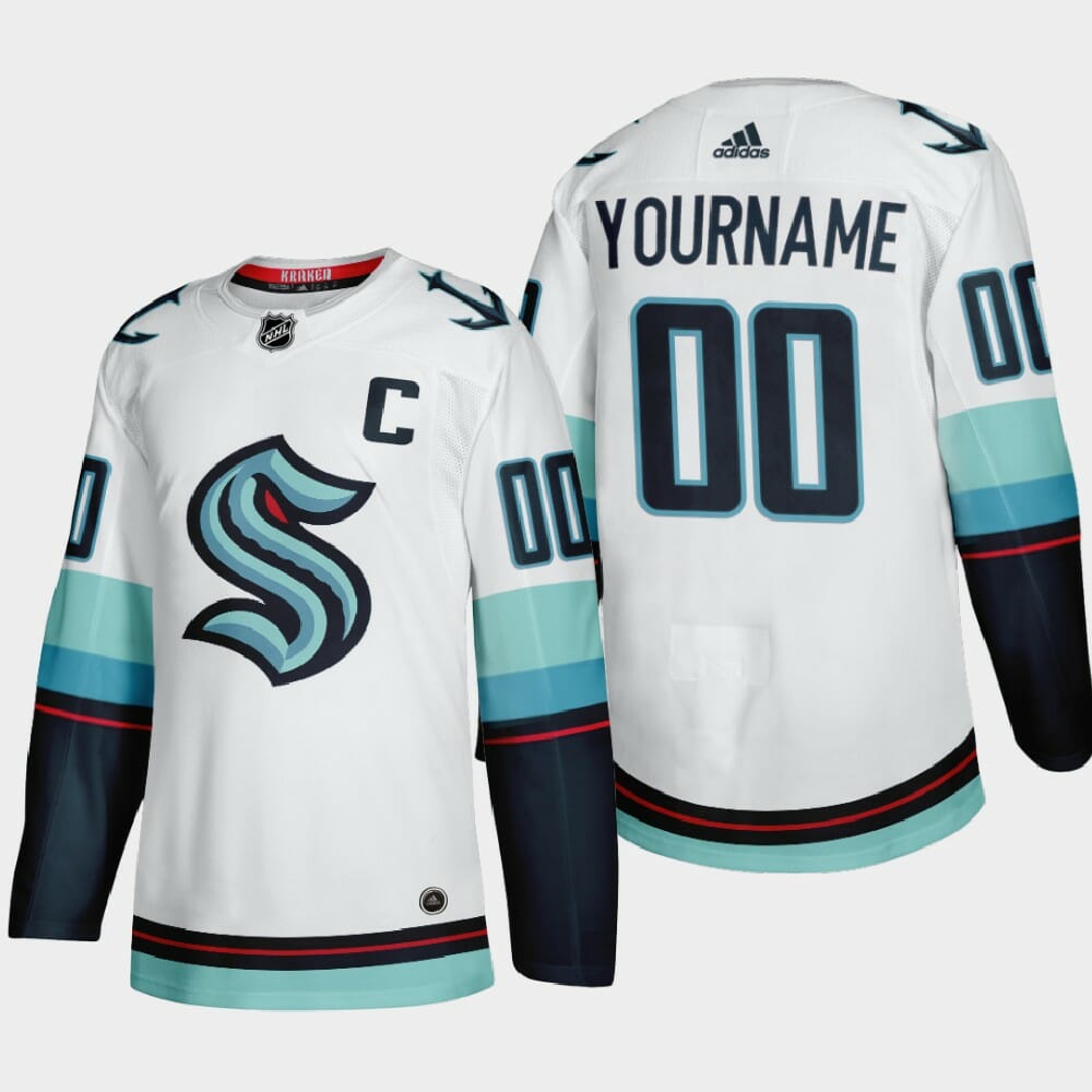 Custom Seattle Kraken Jersey Name And Number 2021-22 White Away NHL