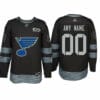 Custom St Louis Blues Jersey Name And Number 1917-2017 Black 100th Anniversary NHL