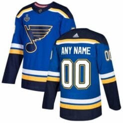 Custom St Louis Blues Jersey Name And Number 2019 Any Name NHL Pro Home With Stanley Cup Finals Patch