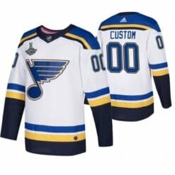 Custom St Louis Blues Jersey Name And Number 2019 White Stanley Cup Champions