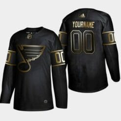 Custom St Louis Blues Jersey Name And Number Black Gold