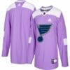 Custom St Louis Blues Jersey Name And Number Purple Pink Hockey Fights Cancer Practice
