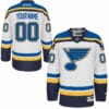 Custom St Louis Blues Jersey Name And Number White Reebok Premier Away
