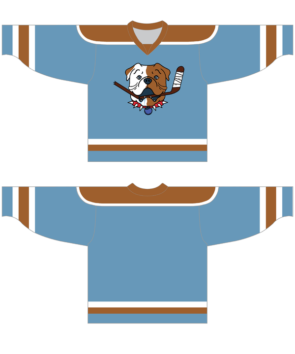 Custom Sudbury Bulldogs Jersey Name And Number Blueberry