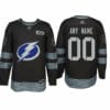 Custom Tampa Bay Lightning Jersey Name And Number 1917-2017 Black 100th Anniversary NHL