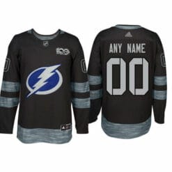Custom Tampa Bay Lightning Jersey Name And Number 1917-2017 Black 100th Anniversary NHL