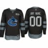 Custom Vancouver Canucks Jersey Name And Number 1917-2017 Black 100th Anniversary NHL