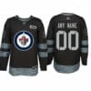 Custom Winnipeg Jets Jersey Name And Number 1917-2017 Black 100th Anniversary NHL