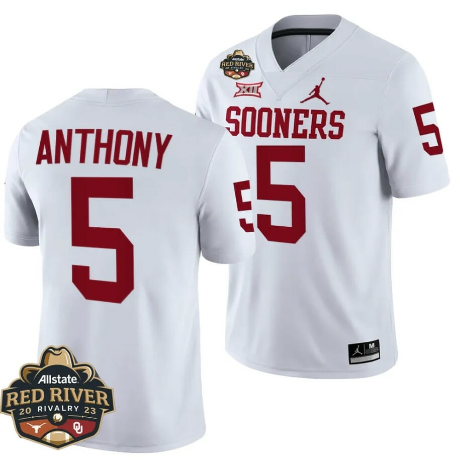 Oklahoma Sooners Andrel Anthony Jersey #5 2023 Allstate Red River Rivalry White Football
