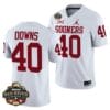 Oklahoma Sooners Ethan Downs Jersey #40 2023 Allstate Red River Rivalry White Football