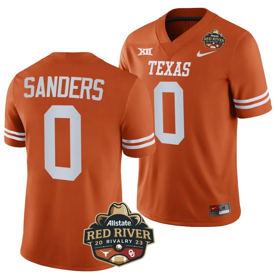 Texas Longhorns Ja Tavion Sanders Jersey #0 2023 Allstate Red River Rivalry Orange Football