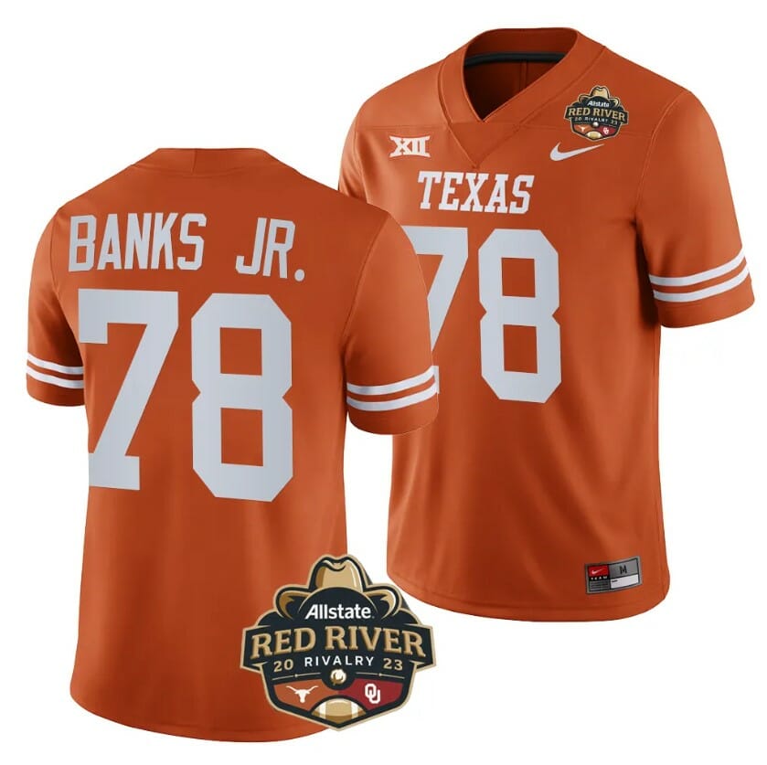Texas Longhorns Kelvin Banks Jr Jersey #78 2023 Allstate Red River Rivalry Orange Football