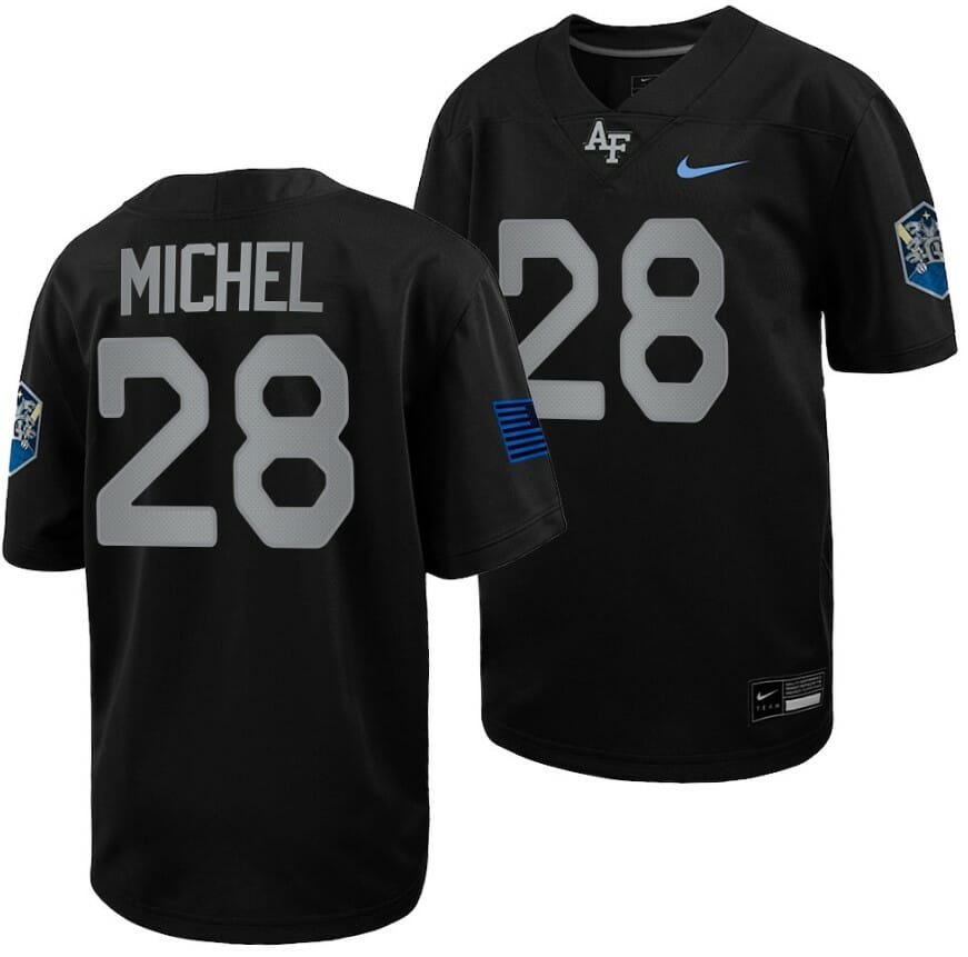 Air Force Falcons Emmanuel Michel Jersey #28 Football 2022 Space Force Rivalry Alternate Black