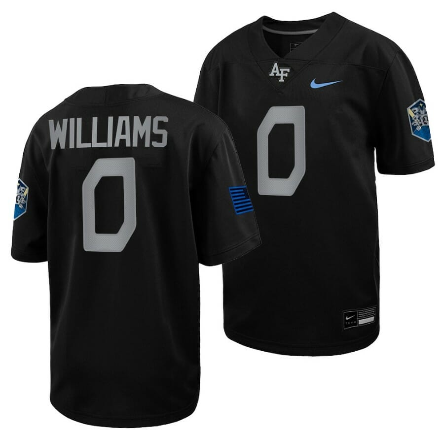 Air Force Falcons Trey Williams Jersey #0 Football 2022 Space Force Rivalry Alternate Black