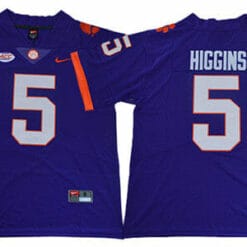 Clemson Tigers Tee Higgins Jersey #5 College Football Purple