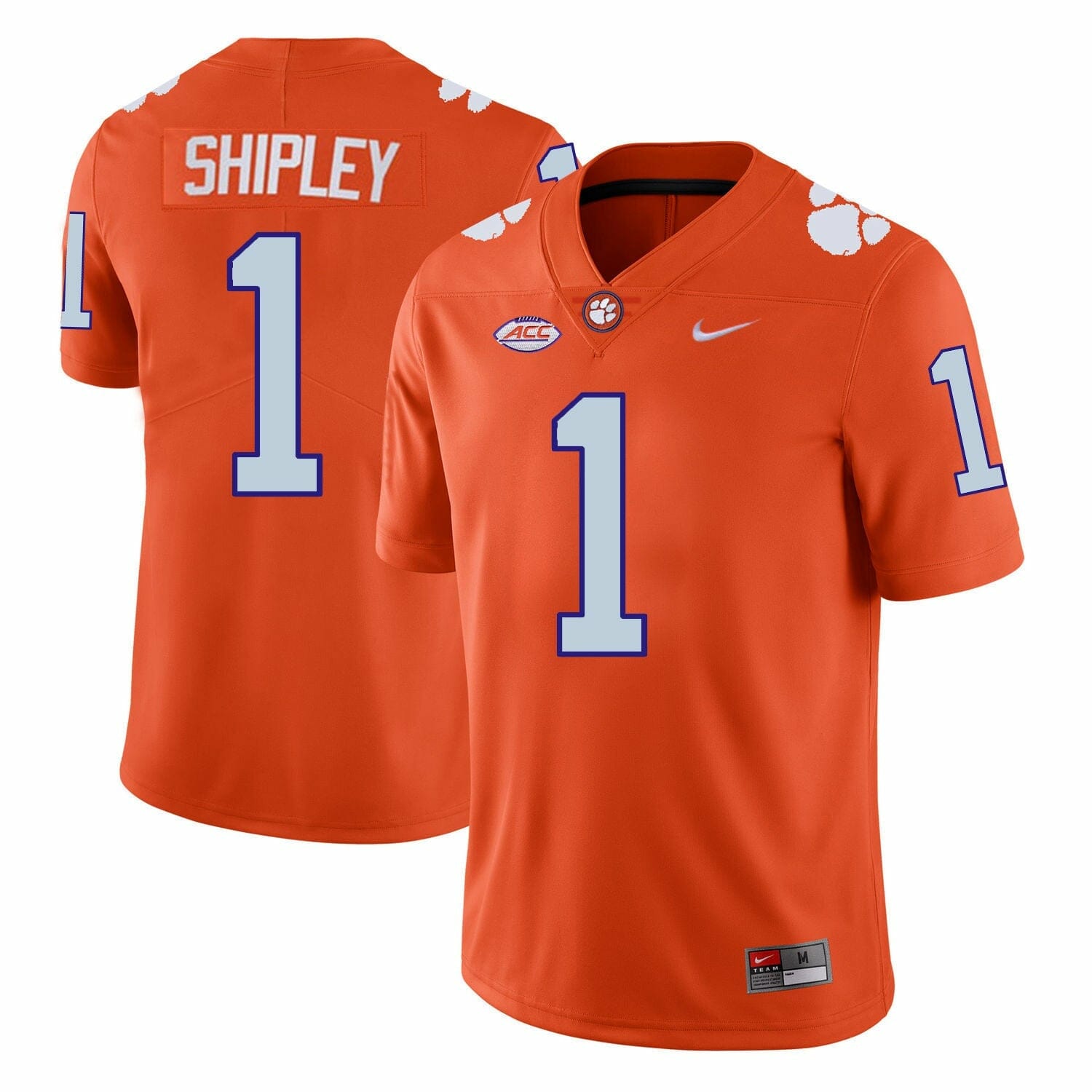 Clemson Tigers Will Shipley Jersey #1 College Football Orange