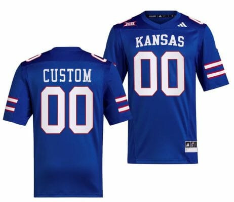 Custom Kansas Jayhawks Jersey Name and Number Royal College Football 2023