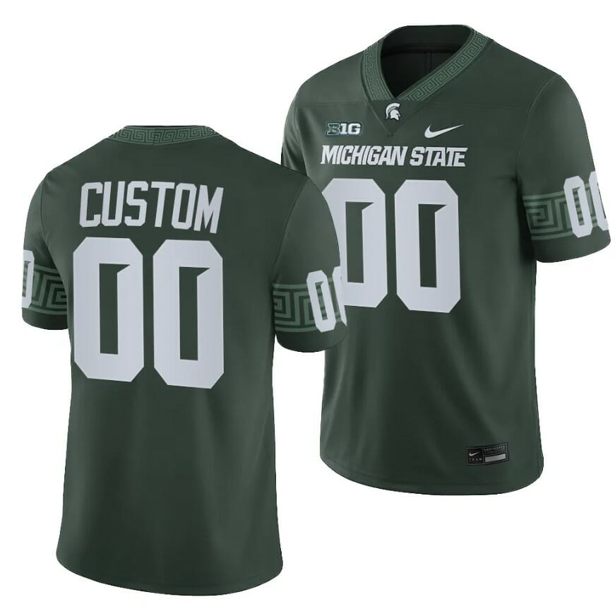 Custom Michigan State Spartans Jersey Name and Number College Football Green 2023 Game