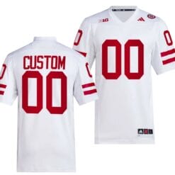Custom Nebraska Cornhuskers Jersey Name and Number Premier White College Football 2023