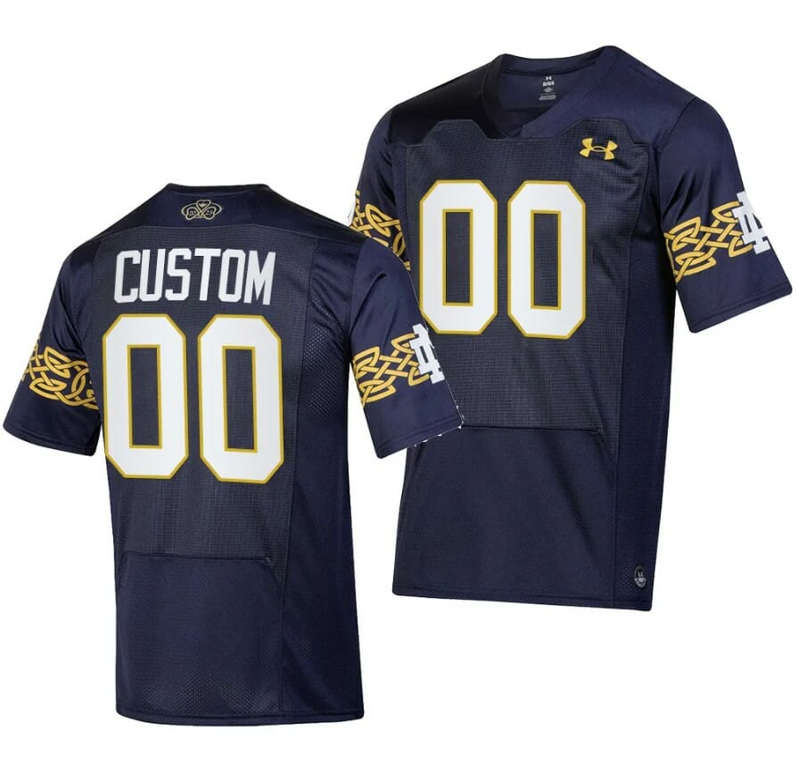 Custom Notre Dame Jersey Name and Number College Football 2023 Aer Lingus Classic Navy
