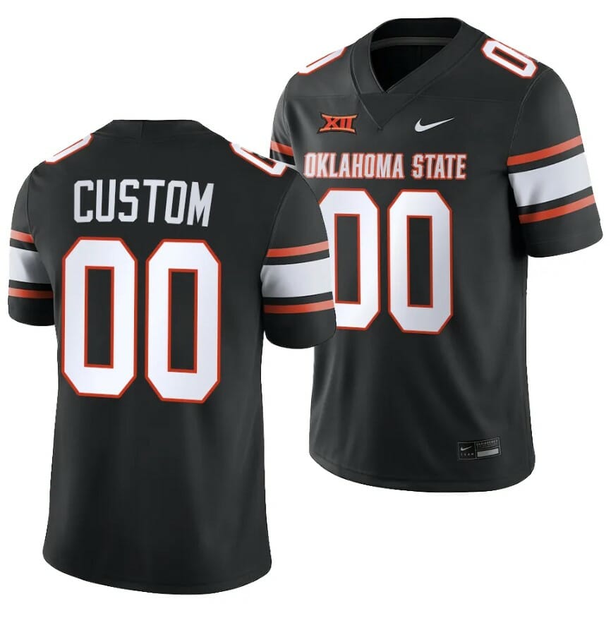Custom Oklahoma State Jersey Name and Number College Football 2023 Game Black