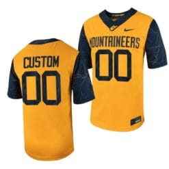 Custom West Virginia Jersey Name and Number Football Game Country Roads Gold