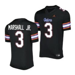 Florida Gators Jason Marshall Jr. Jersey #3 Alternate Game Black 2023 Salute To Service Uniform