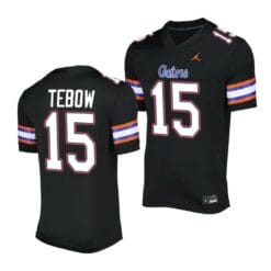 Florida Gators Tim Tebow Jersey #15 Alternate Game Black 2023 Salute To Service Uniform
