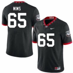 Georgia Bulldogs Amarius Mims Jersey #65 College Football Game Black