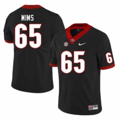 Georgia Bulldogs Amarius Mims Jersey #65 College Football Game Black Alternative