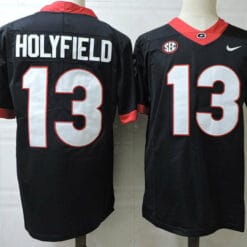 Georgia Bulldogs Elijah Holyfield Jersey #13 College Football Game Black